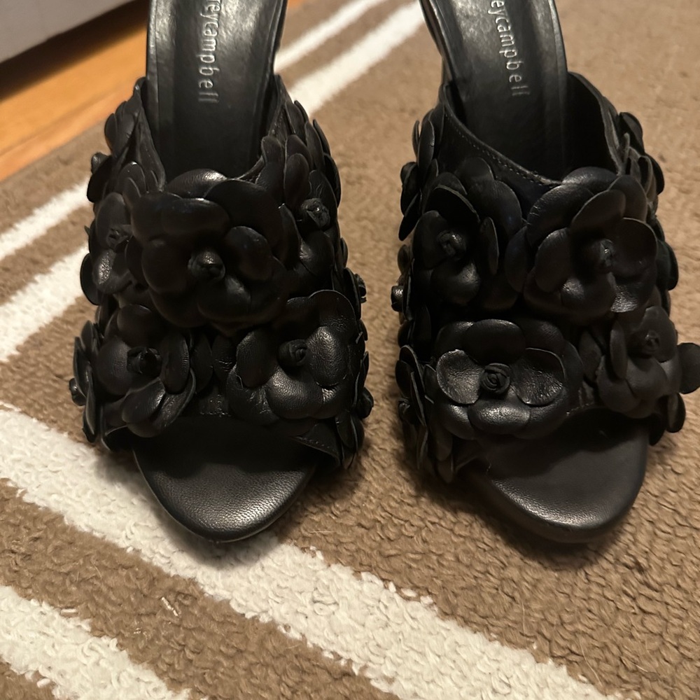 Jeffrey Campbell Black Floral Mules